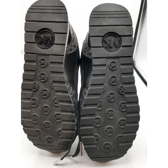 Michael Kors Black Monogram Lace-Up Sneakers Size 8M - Picture 2 of 11